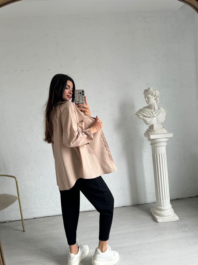 Nude Oversize Lena Keten Gömlek