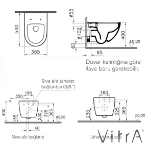 VitrA Integra Square 54 Cm Beyaz Rim Ex Asma Klozet Banyotrendy