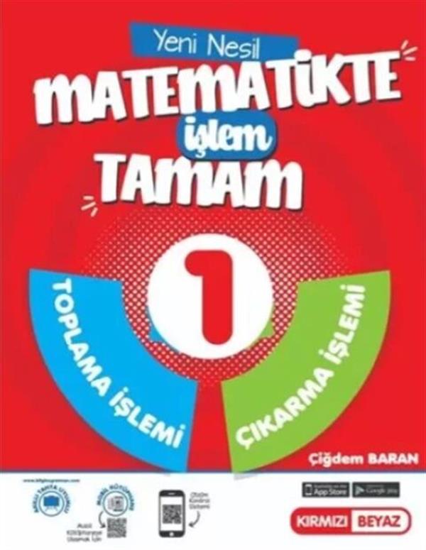 Kırmızı Beyaz 1 Sınıf Yeni Nesil Dört İşlem Matematik 20 40