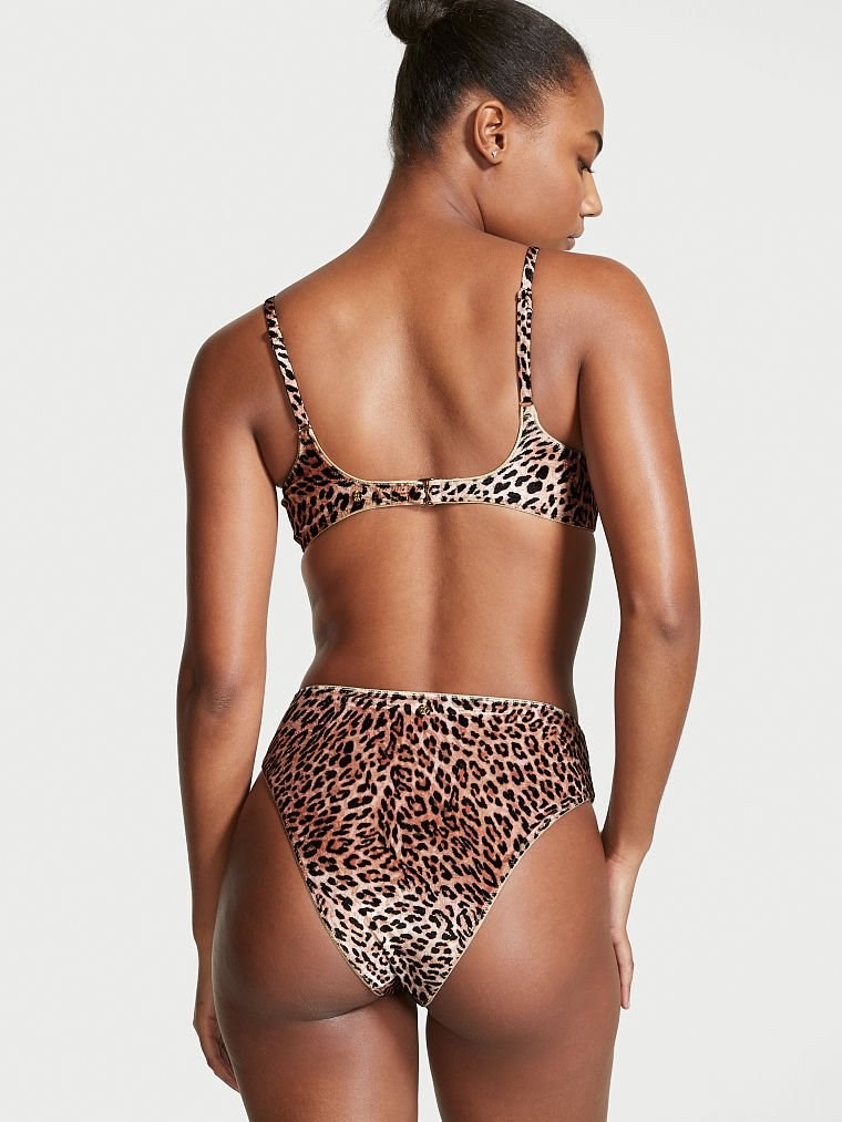 Kadife Y Ksek Bel Cheeky Bikini Alt Yeni Leopar Vs Victoria S Secret Swim