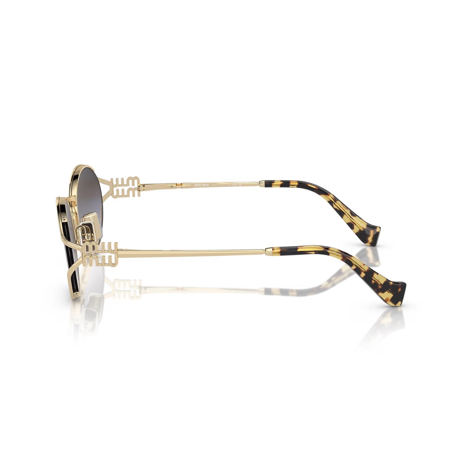 MIU MIU 52YS ZVN5D1 54 Kadın Oval Gold Metal Güneş Gözlüğü Erişkin Optik