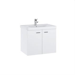 Denko Terra 65 cm MDF Beyaz Banyo Dolabı Takımı ve Boy Dolabı