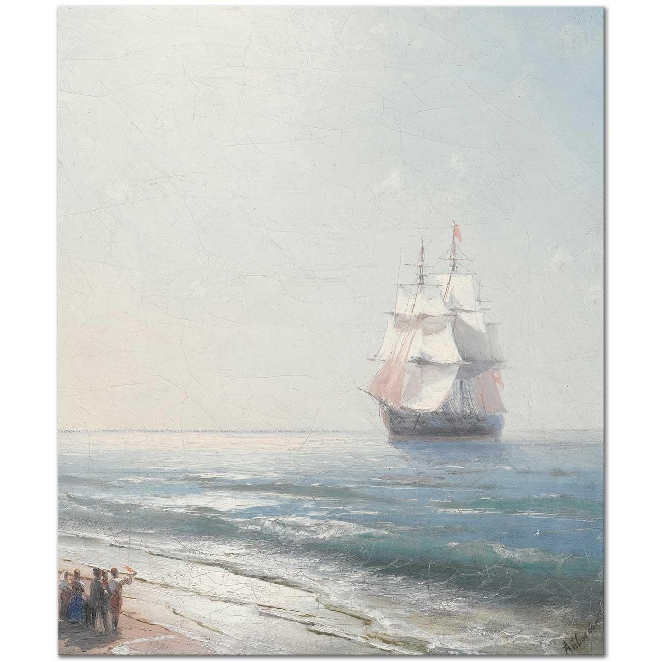 A Ship Near The Coast Crimea By Ivan Aivazovsky As Art Print CANVASTAR