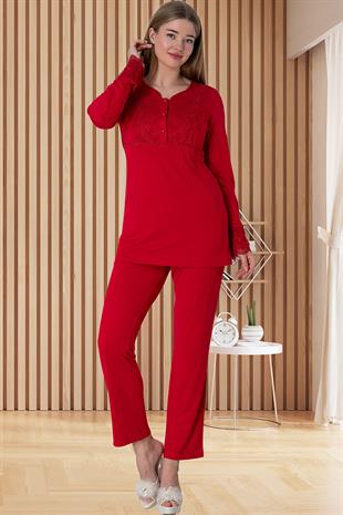 Mecit 5815 Kırmızı Kadın Pijama Takımı | Mecit Pijama