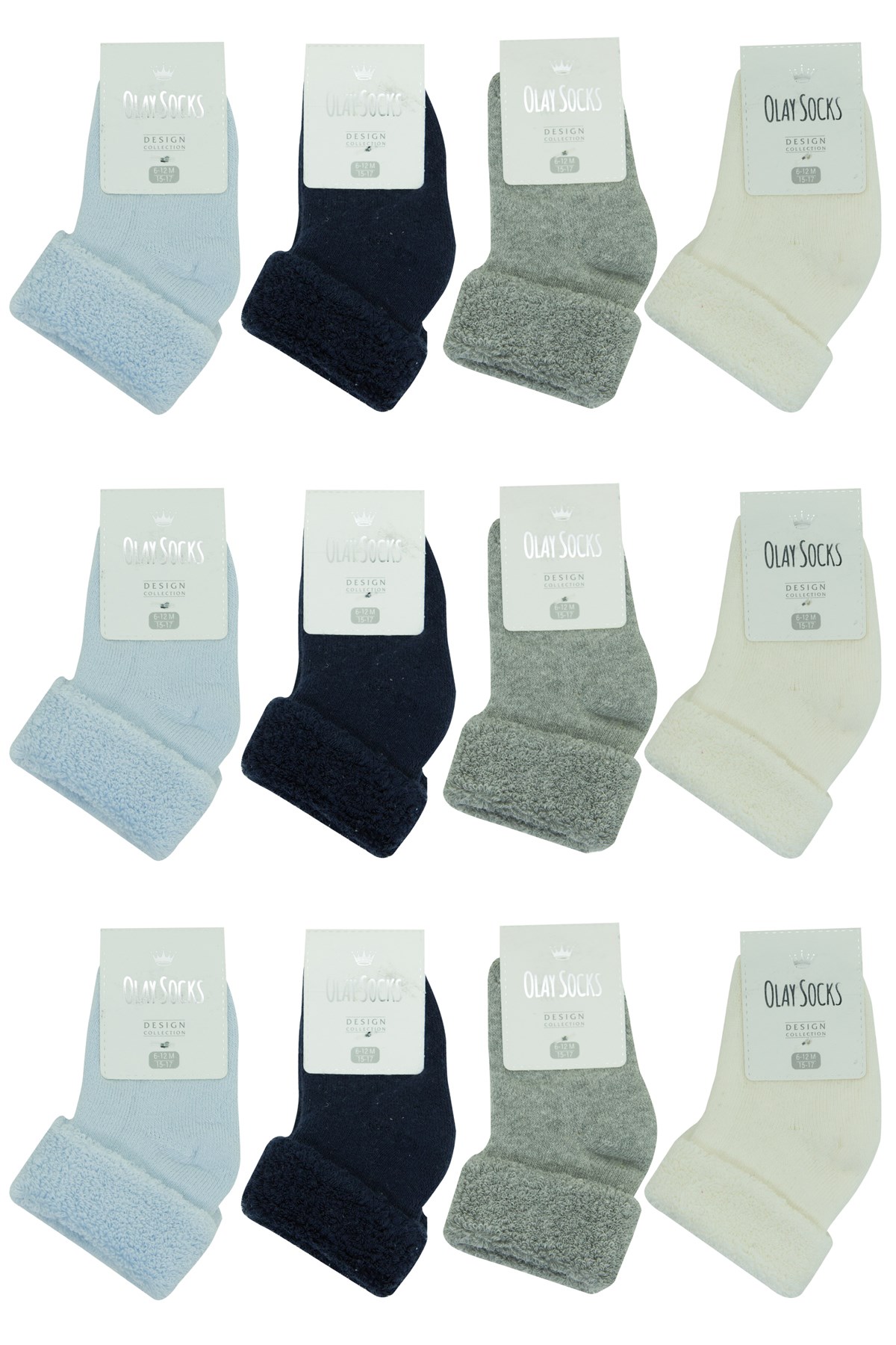 12'li Kışlık Kalın Erkek Bebek Havlu Soket Çorap