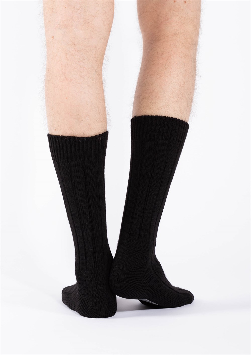 Erkek Yünlü Derbili Siyah Çorap