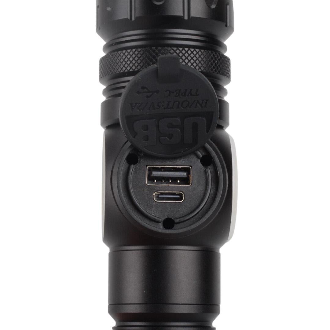 10 Watt + Cob Ledli Ayarlanabilir Zoomlu USB Şarjlı El Feneri