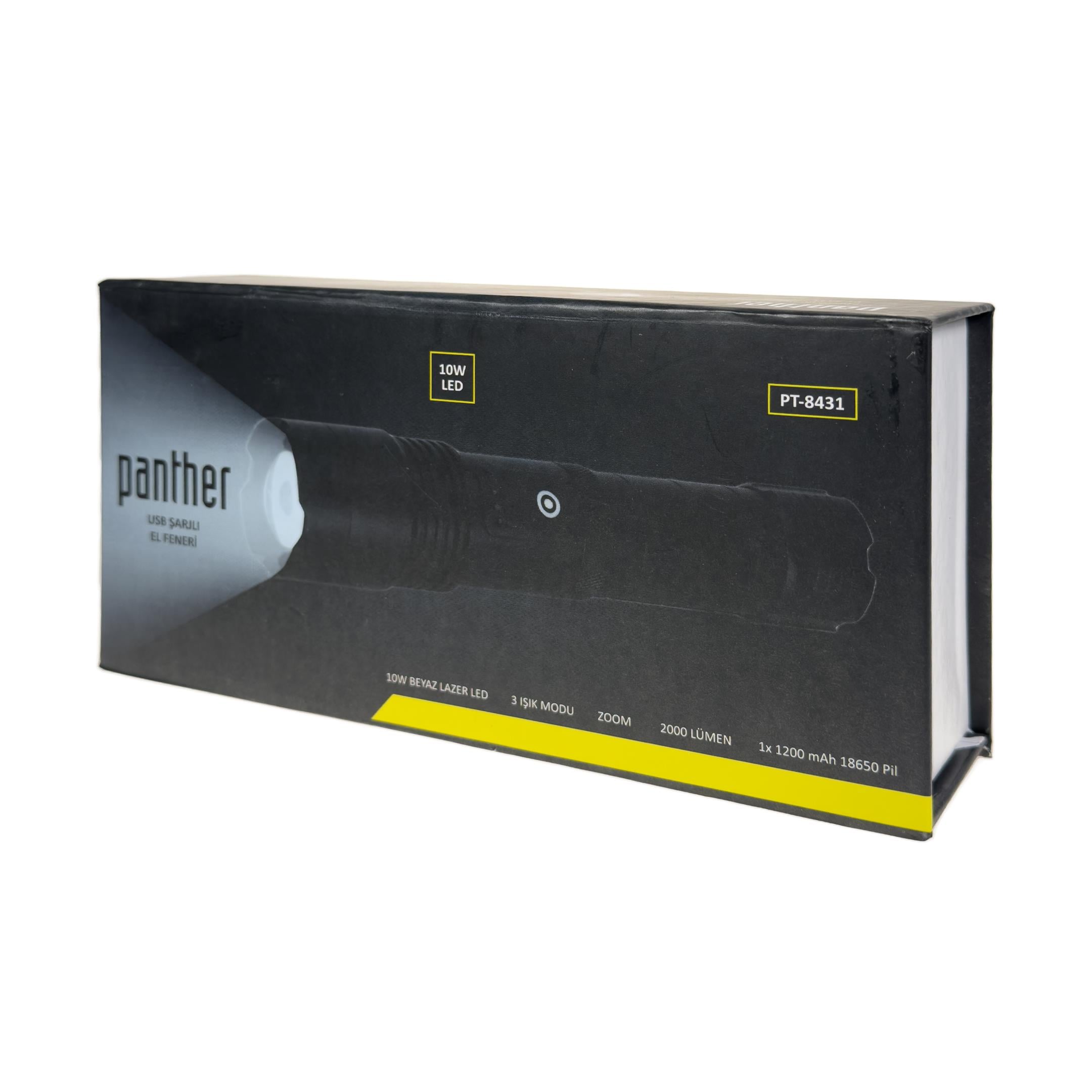 10 Watt Lazer Ledli Zoomlu USB Şarjlı El Feneri