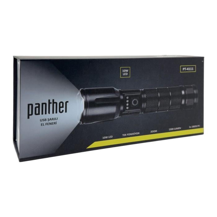 10 Watt Lazer Ledli Zoomlu USB Şarjlı El Feneri