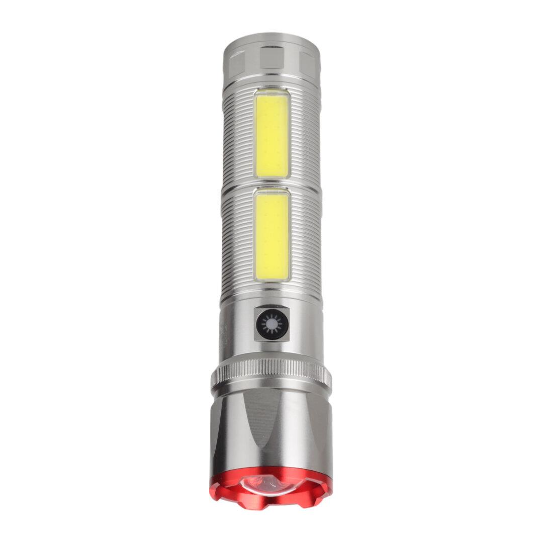 10 Watt TG Led + 2X3 Watt Cob Ledli USB Şarjlı Zoomlu El Feneri