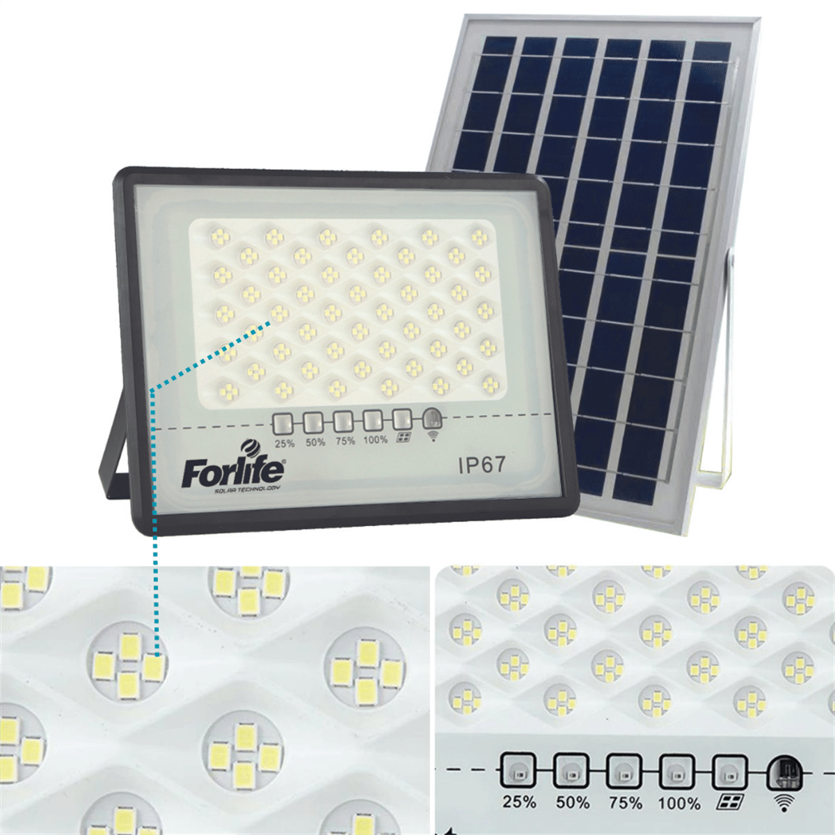 100 Watt Güneş Enerjili Solar Projektör