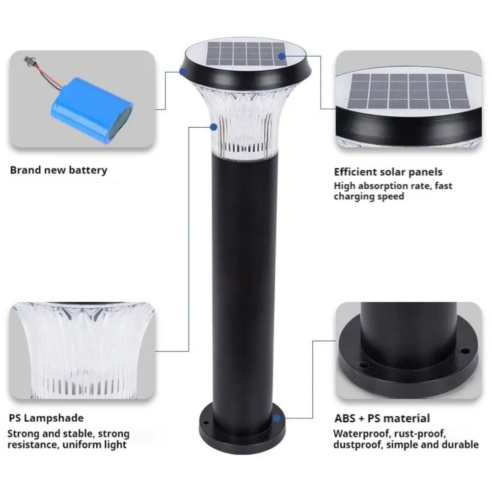 100Watt Güneş Enerjili Solar Bahçe Armatürü ( 60cm Direkli )
