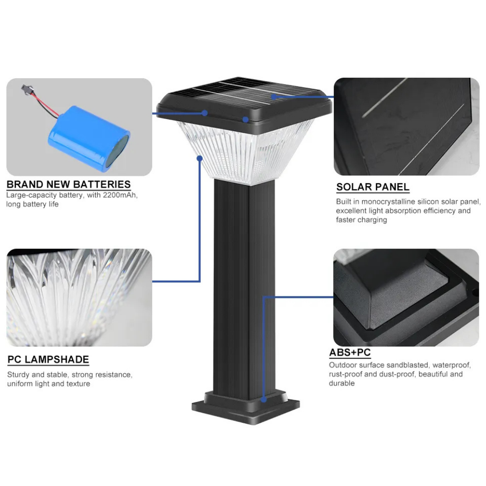 100Watt Güneş Enerjili Solar Bahçe Armatürü ( 60cm Direkli )