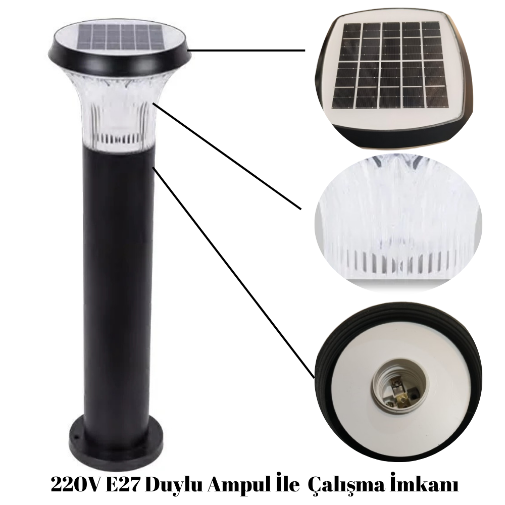 100Watt Güneş Enerjili Solar Bahçe Armatürü ( 60cm Direkli )
