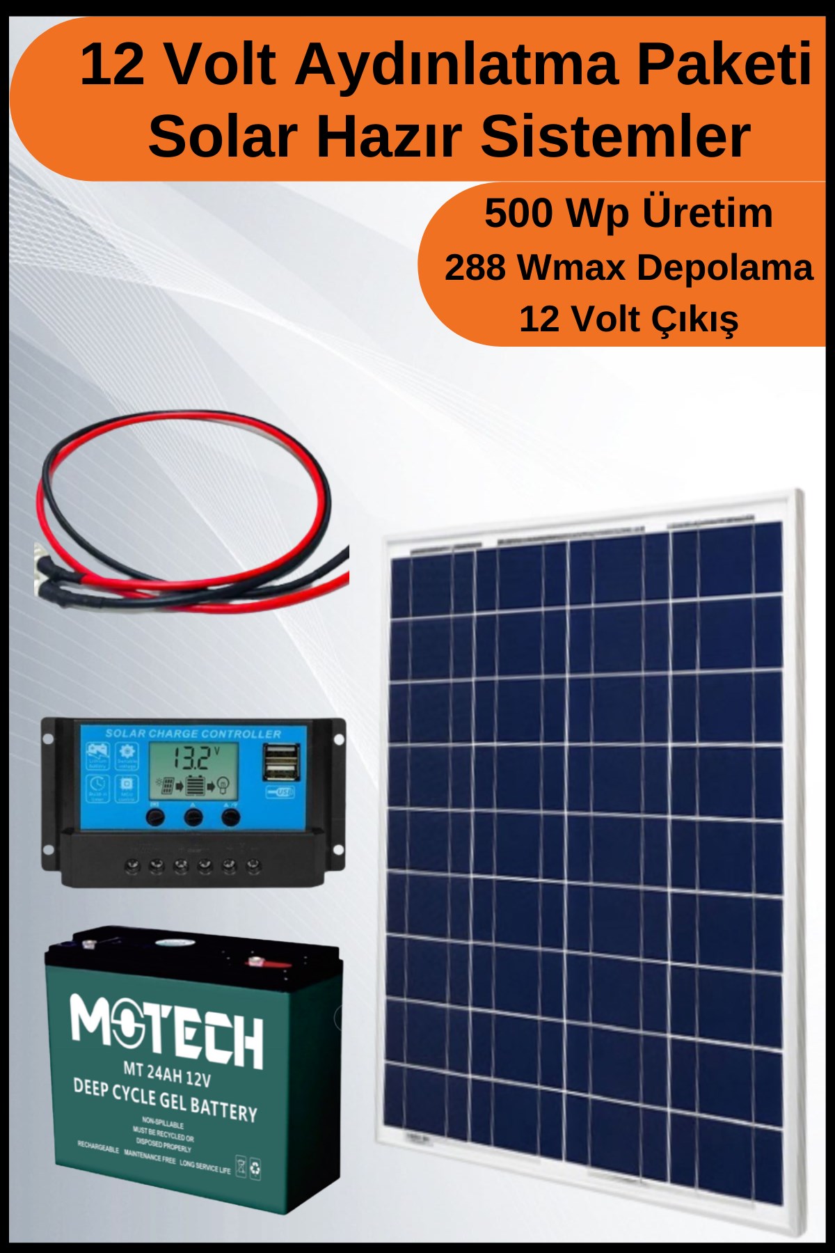 Aydınlatma Trenta Solar Paket 12 Volt-500Wp