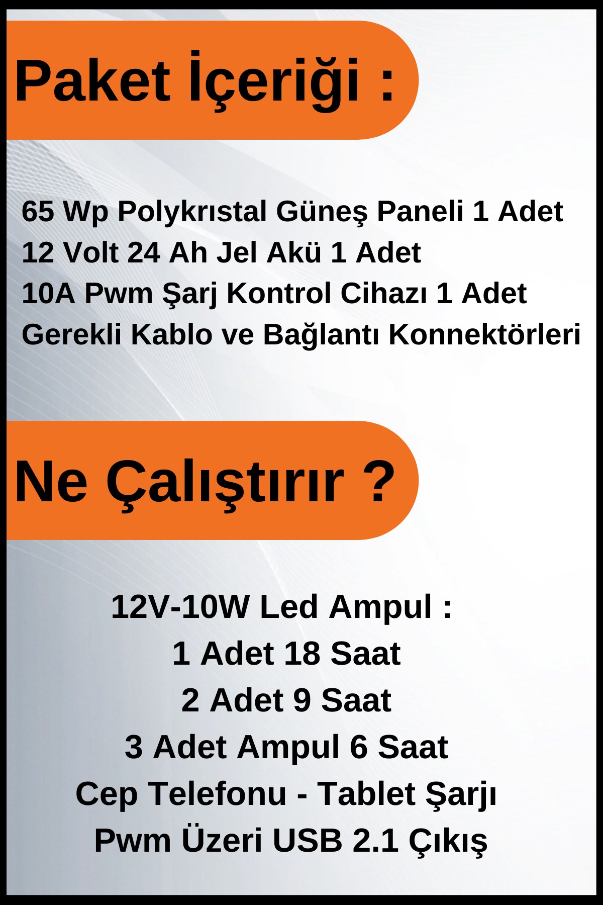 Aydınlatma Trenta Solar Paket 12 Volt-500Wp