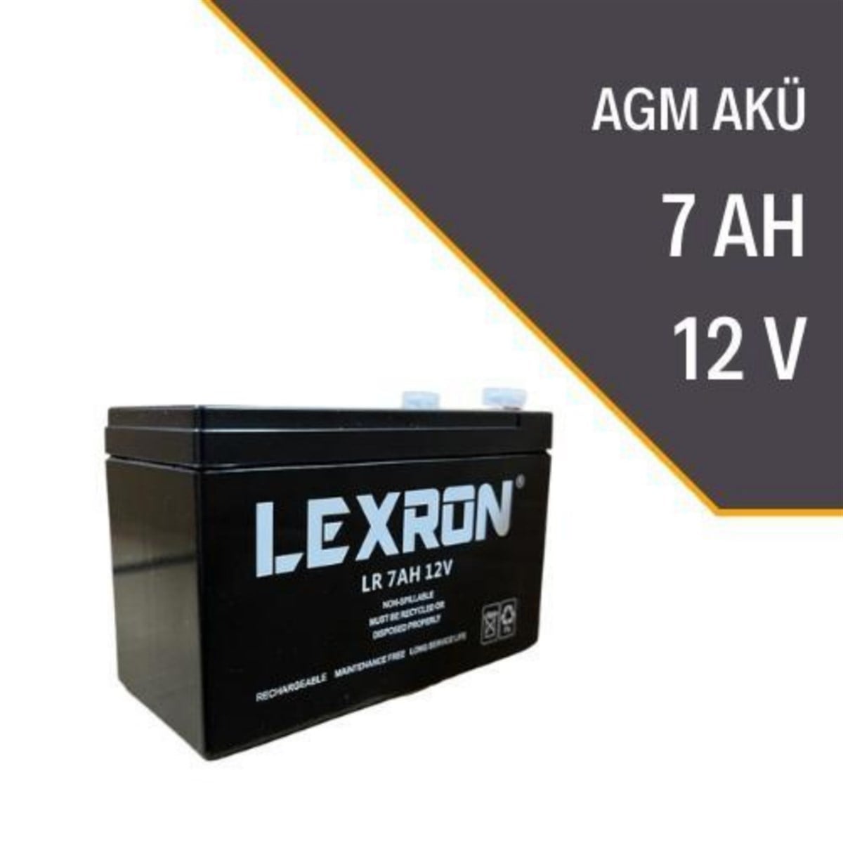 12V Volt / 7AH Amper Kuru Tip AGM Akü
