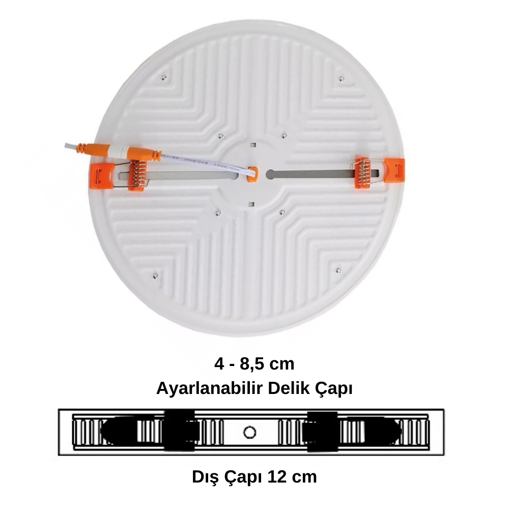 18 Watt Yeni Nesil Delik Çapı Ayarlanabilir Led Panel Armatür (Beyaz Işık)
