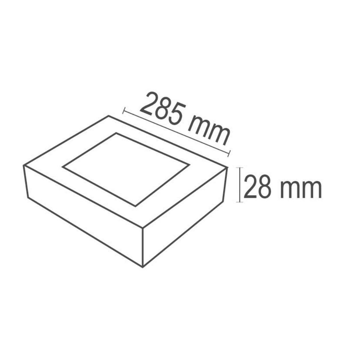 24Watt Sıva Üstü Kare Led Panel Armatür (Beyaz Işık)