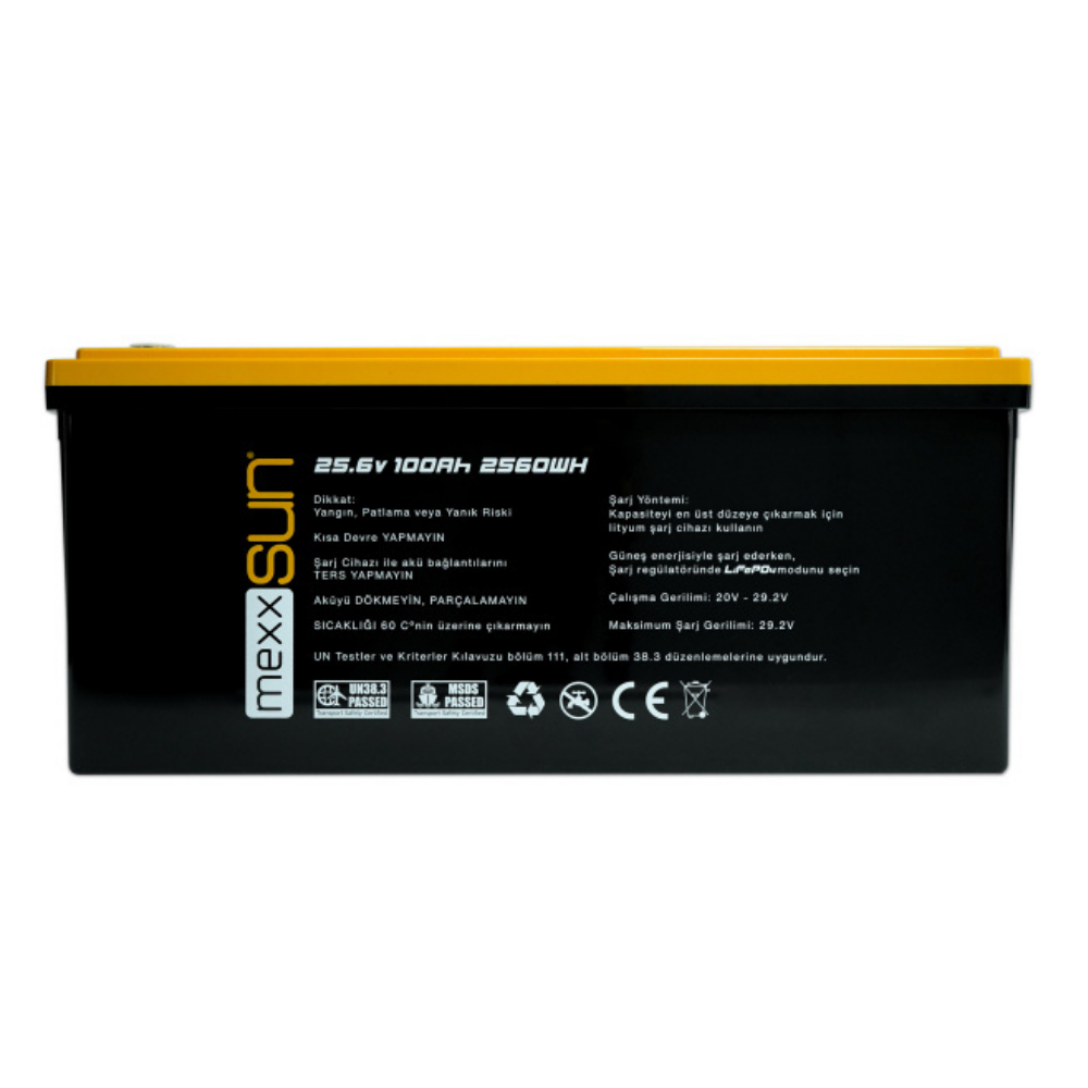 25.6 Volt-100Ah LifePo4 Lityum Akü