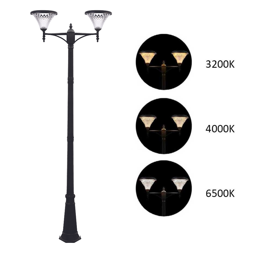 2X100Watt Güneş Enerjili Solar Bahçe Armatürü ( 300cm Direkli )