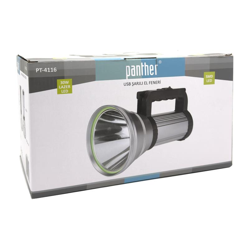 30 Watt Lazer + SMD Ledli USB Şarjlı Projektör El Feneri