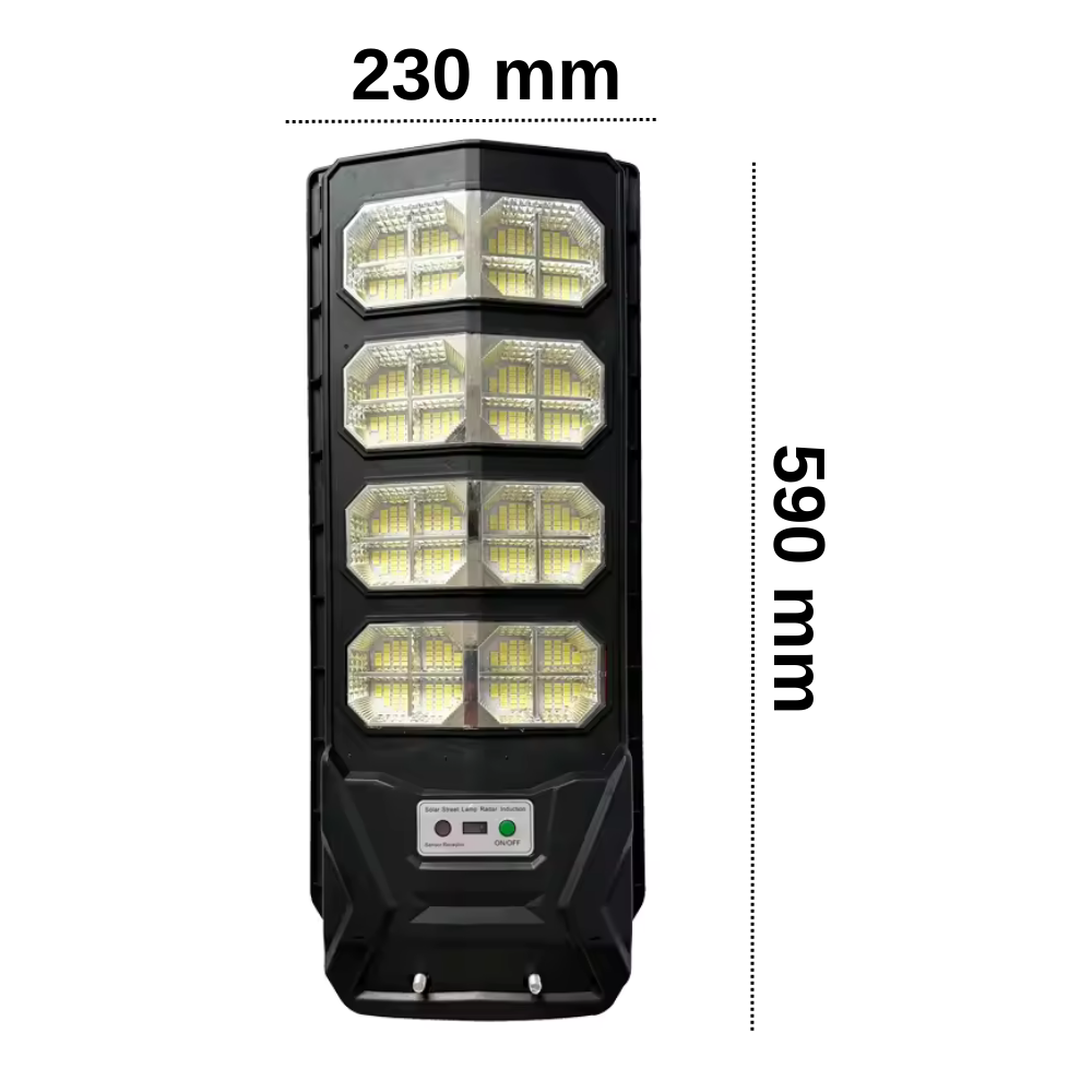 300 Watt Güneş Enerjili Solar Sokak ve Yol Aydınlatma Armatürü (Beyaz Işık)