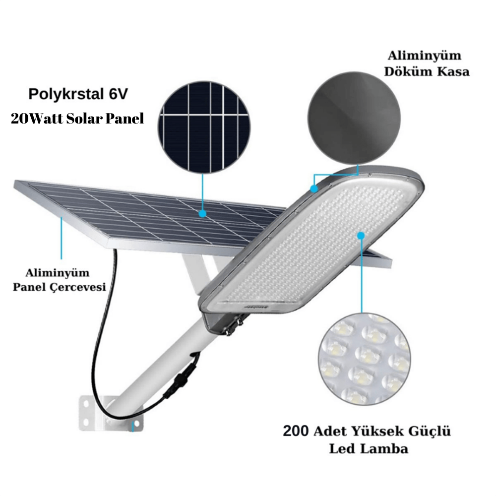 300Watt Güneş Enerjili Solar Sokak Lambası