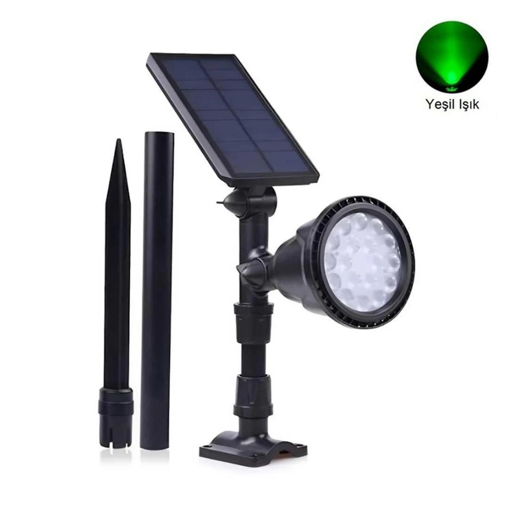 30Watt Fonksiyonel Solar Çim / Bahçe Aydınlatma Armatürü (Yeşil Işık)