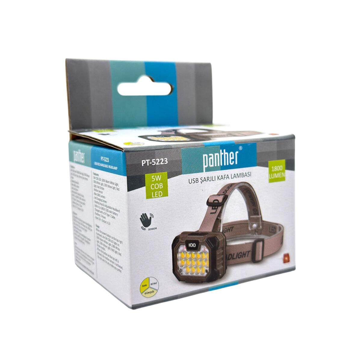 5 Watt Cob Ledli USB Şarjlı Kafa Feneri