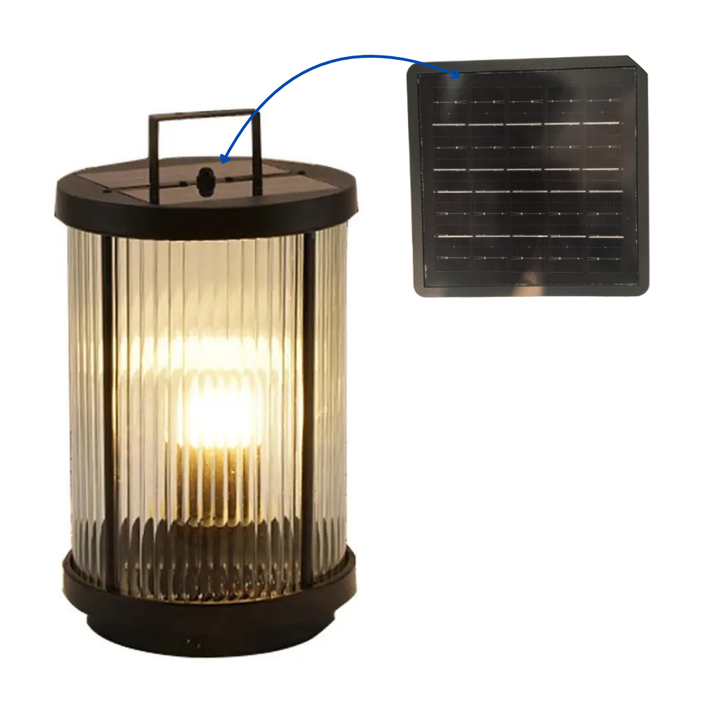 60 Watt Modern Cam Tasarımlı Solar Alüminyum Bollard Aydınlatma Armatürü