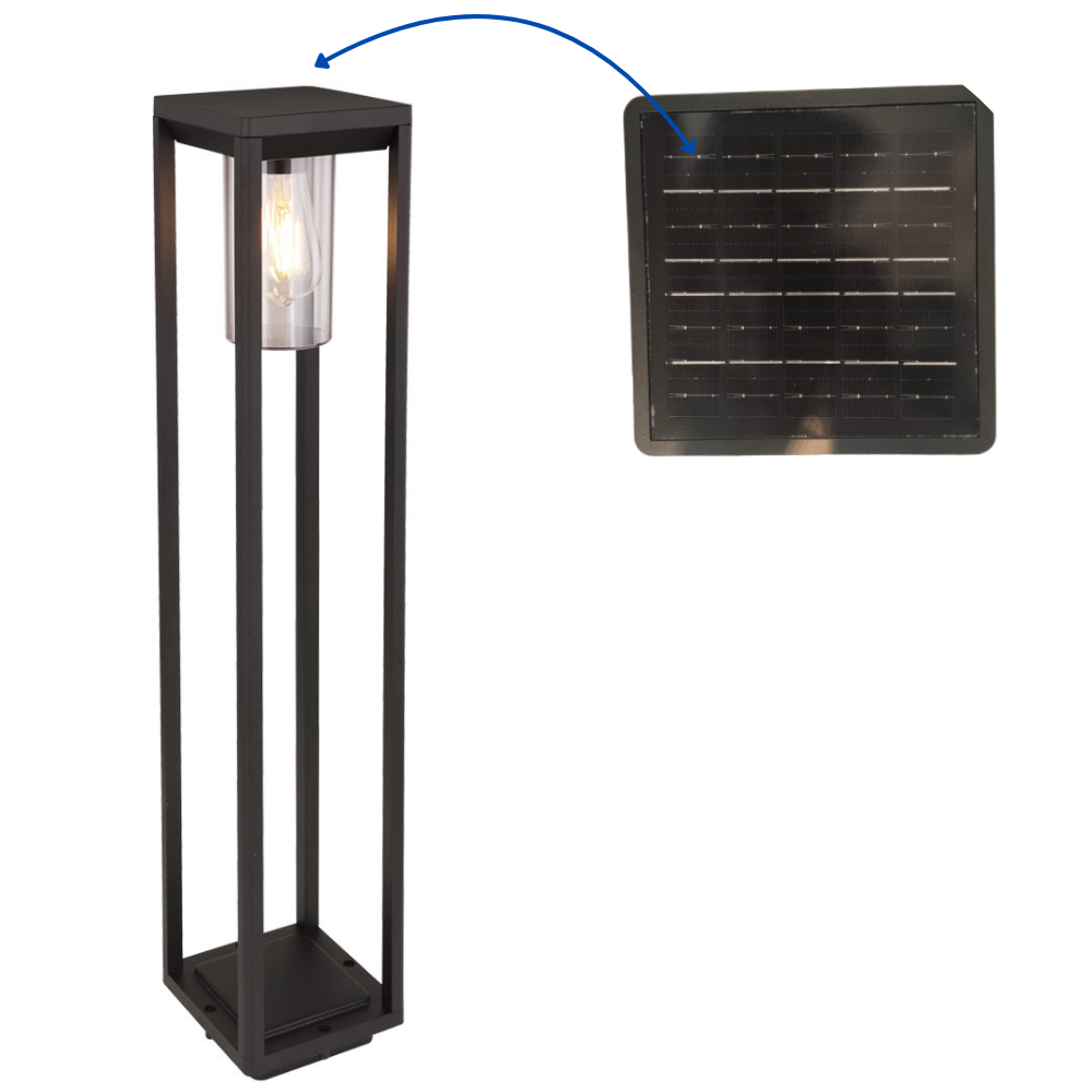 60 Watt Rustik Tasarımlı Solar Alüminyum Bollard Aydınlatma Armatürü