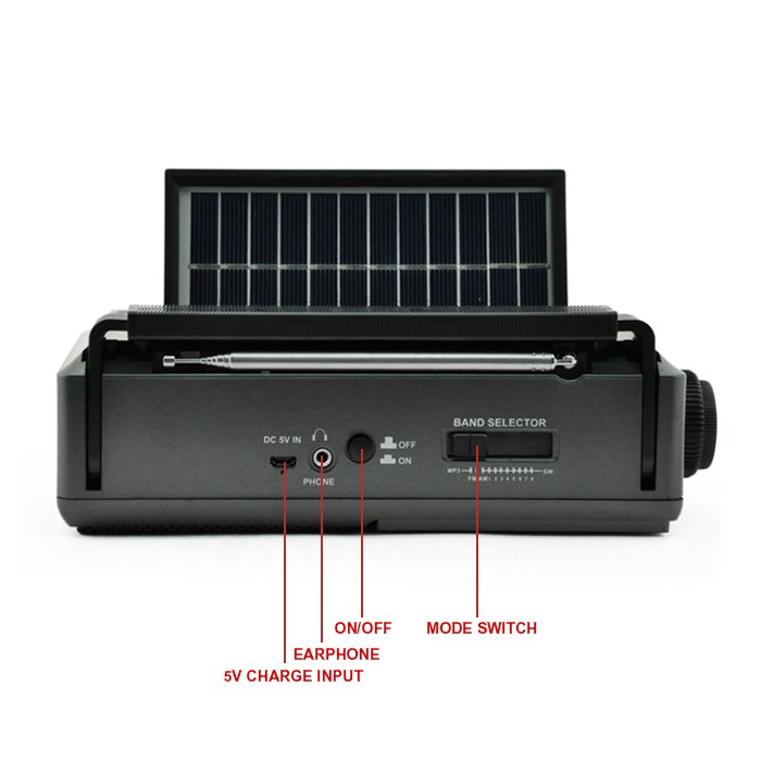 Solar Güneş Enerjili Bluetooth Nostaji Görünümlü Fener + Radyo
