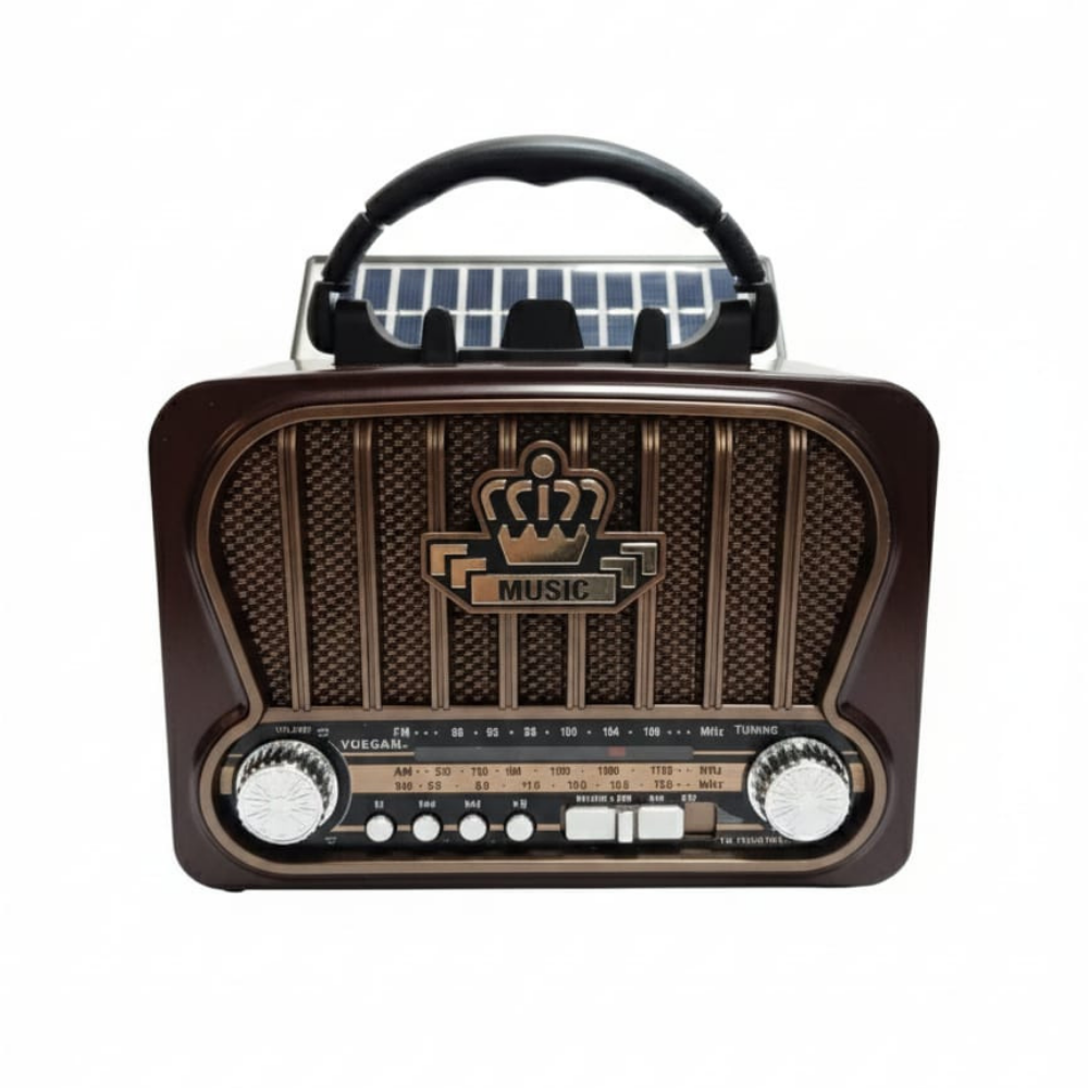 Solar Güneş Enerjili Bluetooth Nostaji Görünümlü Fener + Radyo