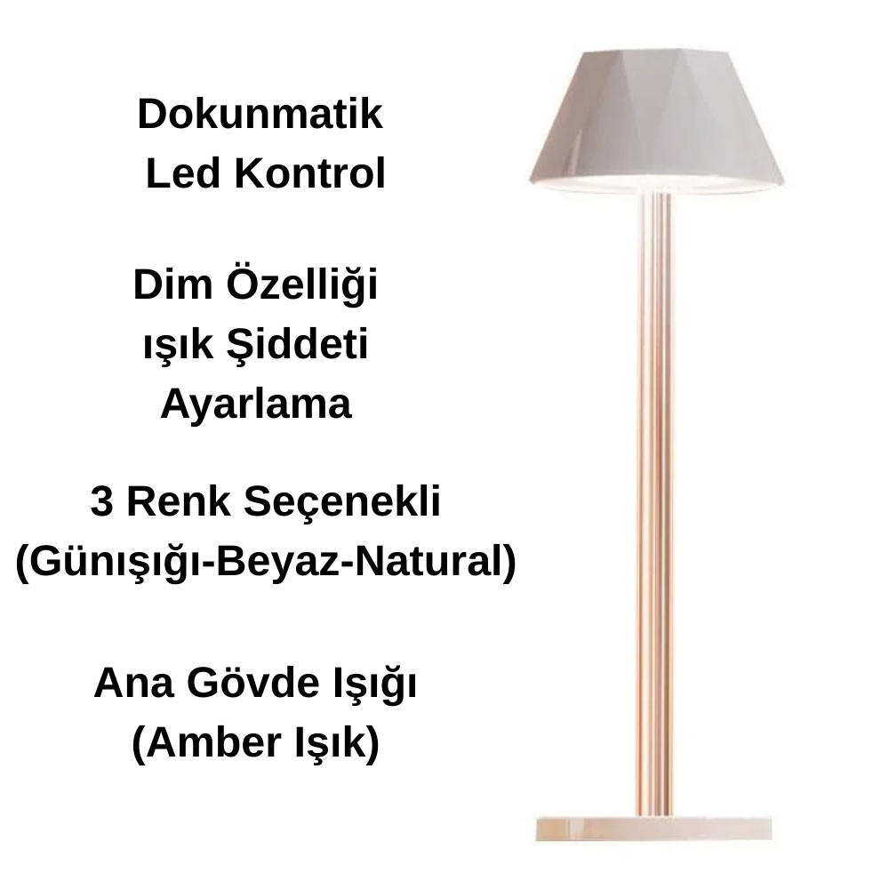 Dokunmatik Şarjlı Dekoratif Mellea Led Masa Lambası
