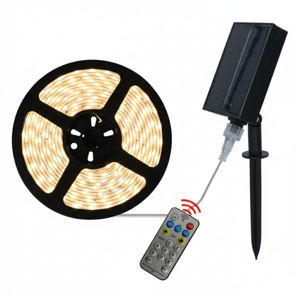 50 Watt Güneş Panelli Solar 10 Metre Hortum Şerit Led  (Günışığı)
