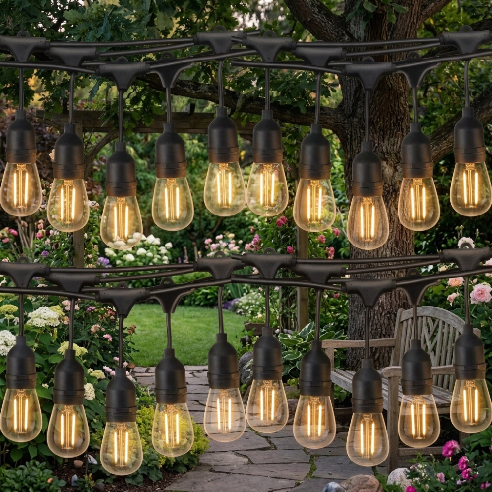 220Volt 20 Adet E27 Duylu 20 Metre Kablolu Set (20 Adet S14 Led Ampul Hediyeli)