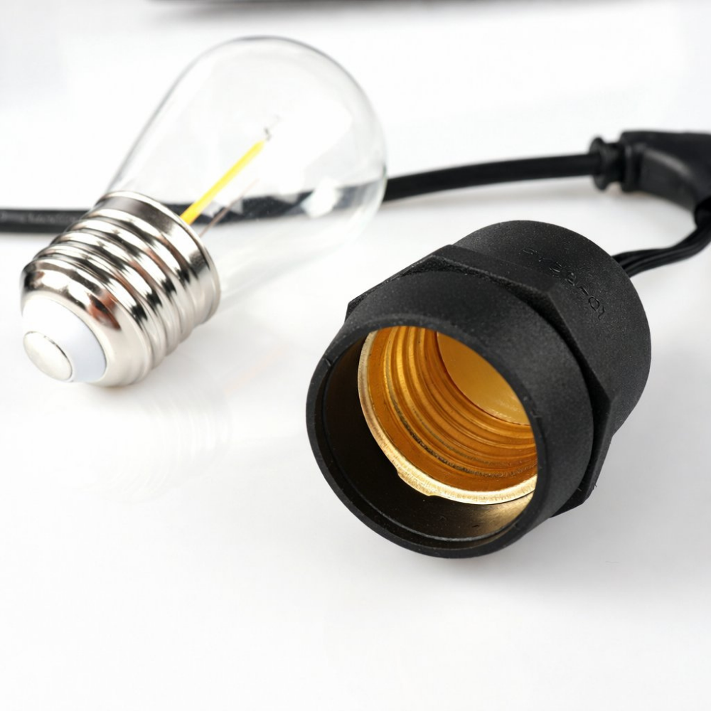 220Volt 20 Adet E27 Duylu 20 Metre Kablolu Set (20 Adet S14 Led Ampul Hediyeli)
