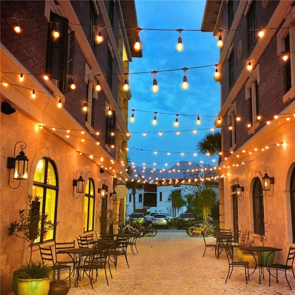 Güneş Enerjili Solar 10 Adet S14 Led Ampullü 10 Metre Led Işık Seti 