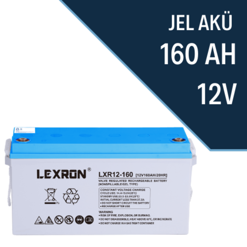 12v Volt / 160 Amper Ah Deep Cycle Solar Güneş Jel Akü