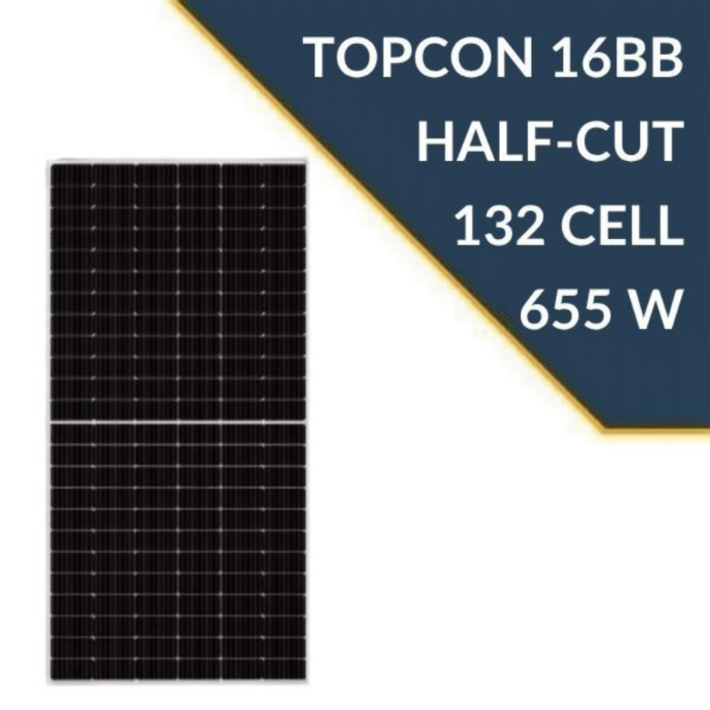 655 Watt Topcon Monokrıstal 16BB Half Cut Solar Güneş Paneli