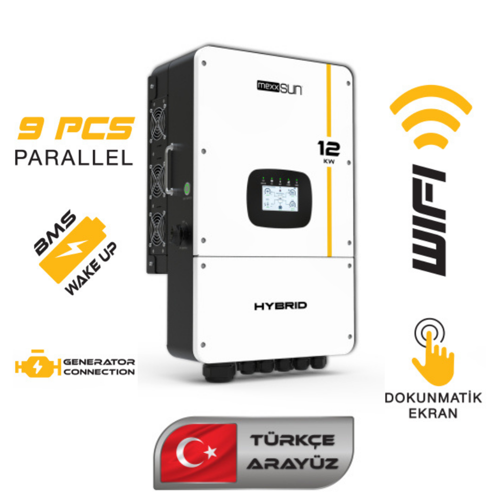 12 KW Hibrit Monofaze On-Grid İnverter (48V-LV)
