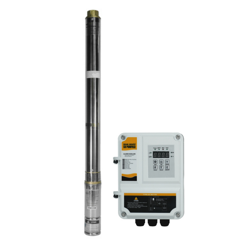 2HP / 1500Watt / 23 Kademe / 110 Volt DC Solar Dalgıç Pompa