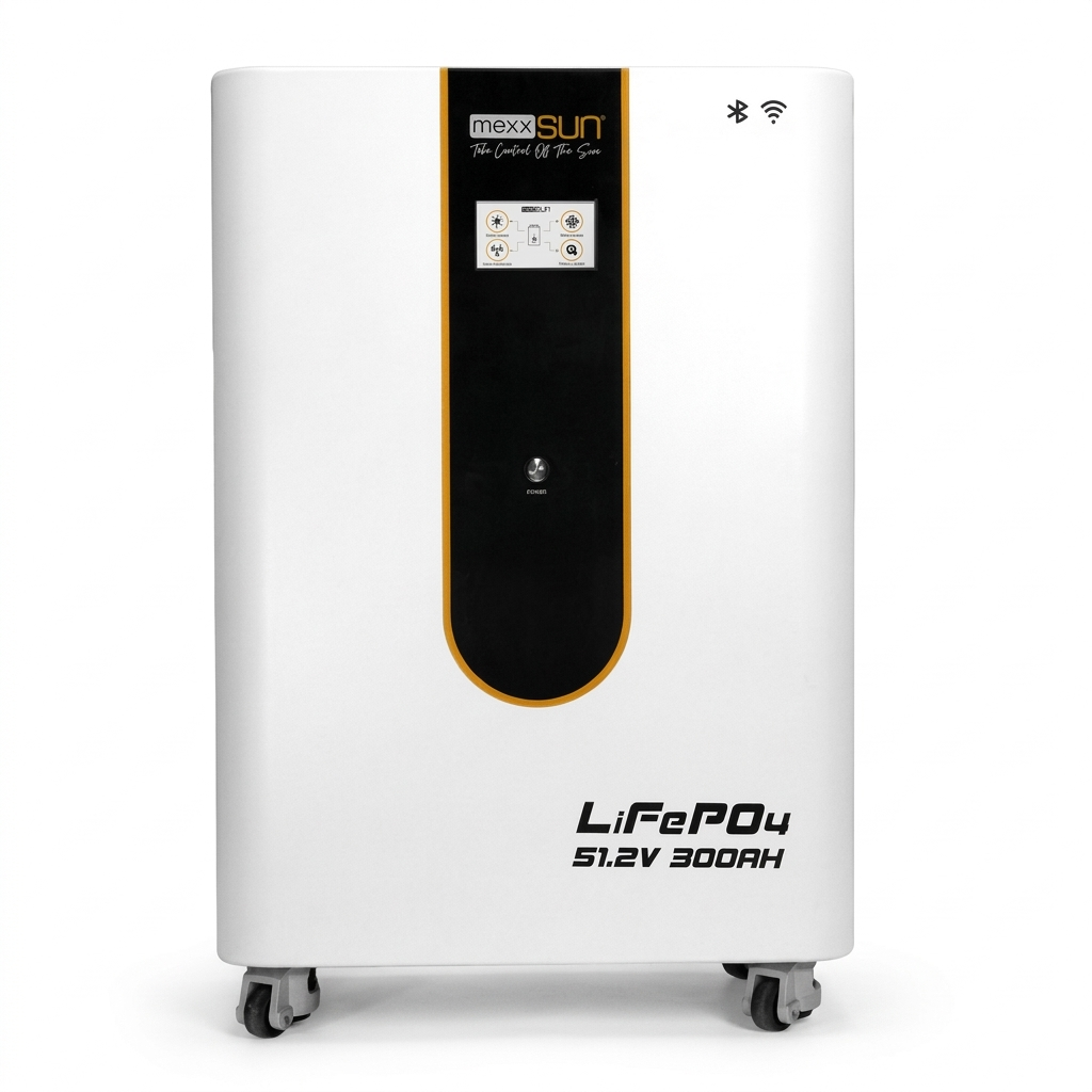 Mexxsun 51.2 Volt 300Ah 15.36 KWh LifePo4 Lityum Akü