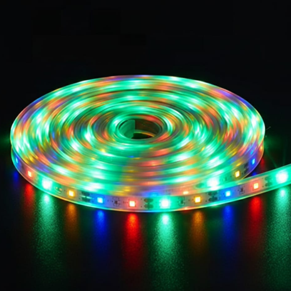 50 Watt Güneş Panelli Solar 10 Metre Hortum Şerit Led  (RGB)