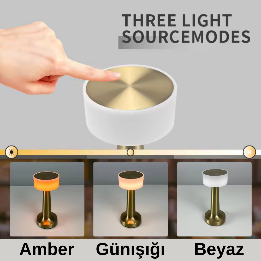 Nil Dokunmatik Şarjlı Dekoratif Led Masa Lambası