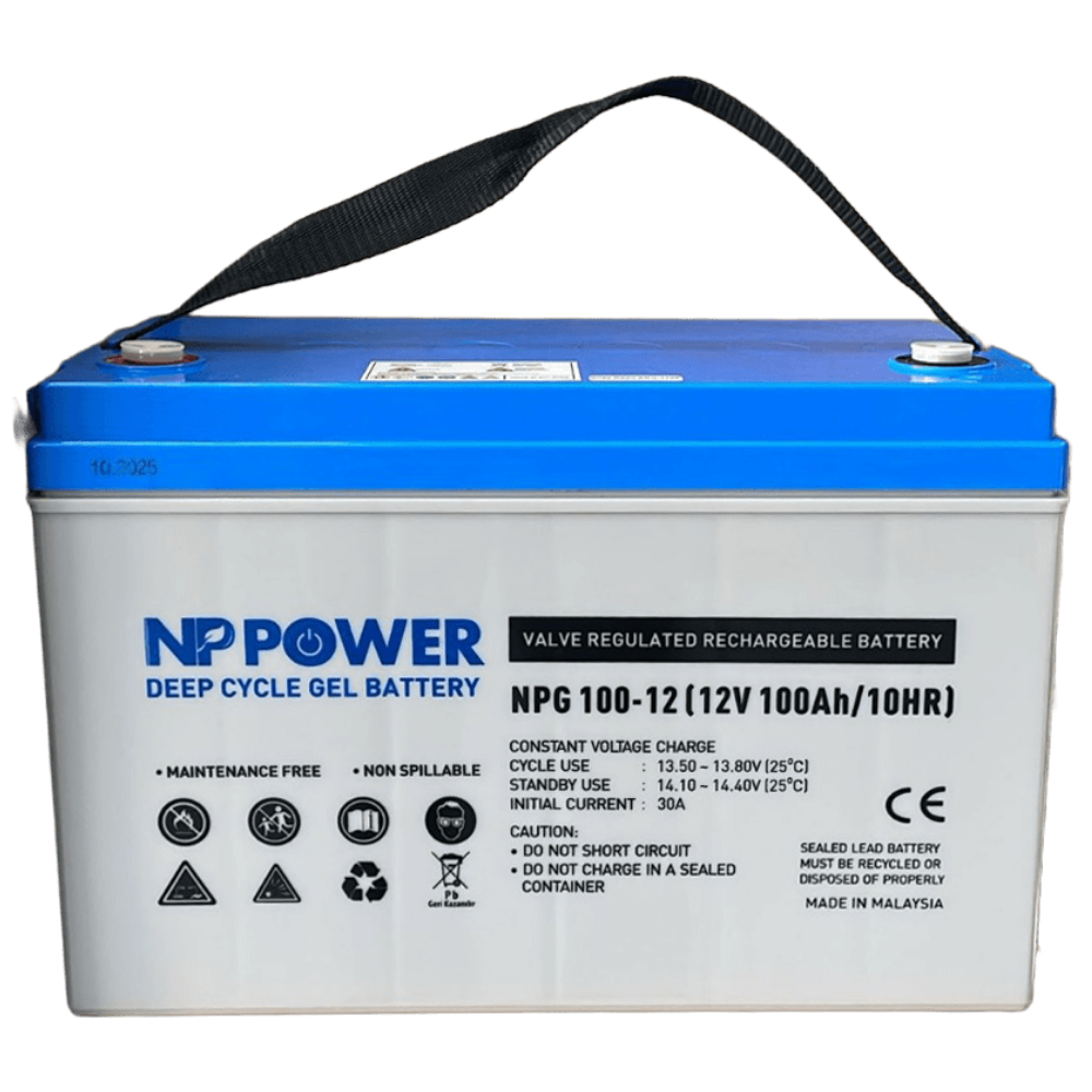 NP-POWER12v Volt / 100Ah Amper Deep Cycle Solar Güneş Jel Akü