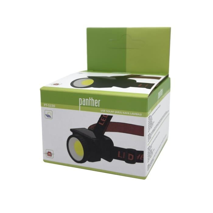 COB Ledli USB ve Solar Şarjlı Kafa Feneri