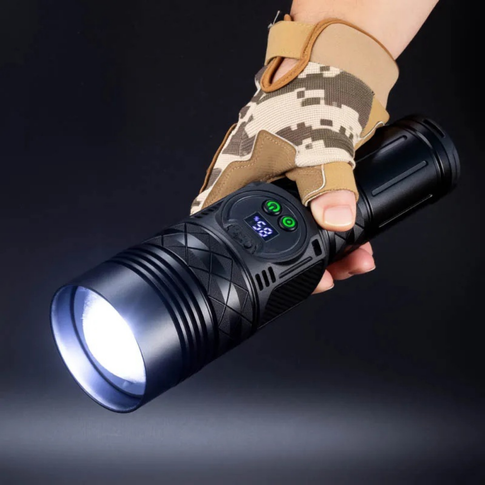10.000 Lümen 60 Watt Lazer + Cob Ledli Usb Şarjlı El Feneri