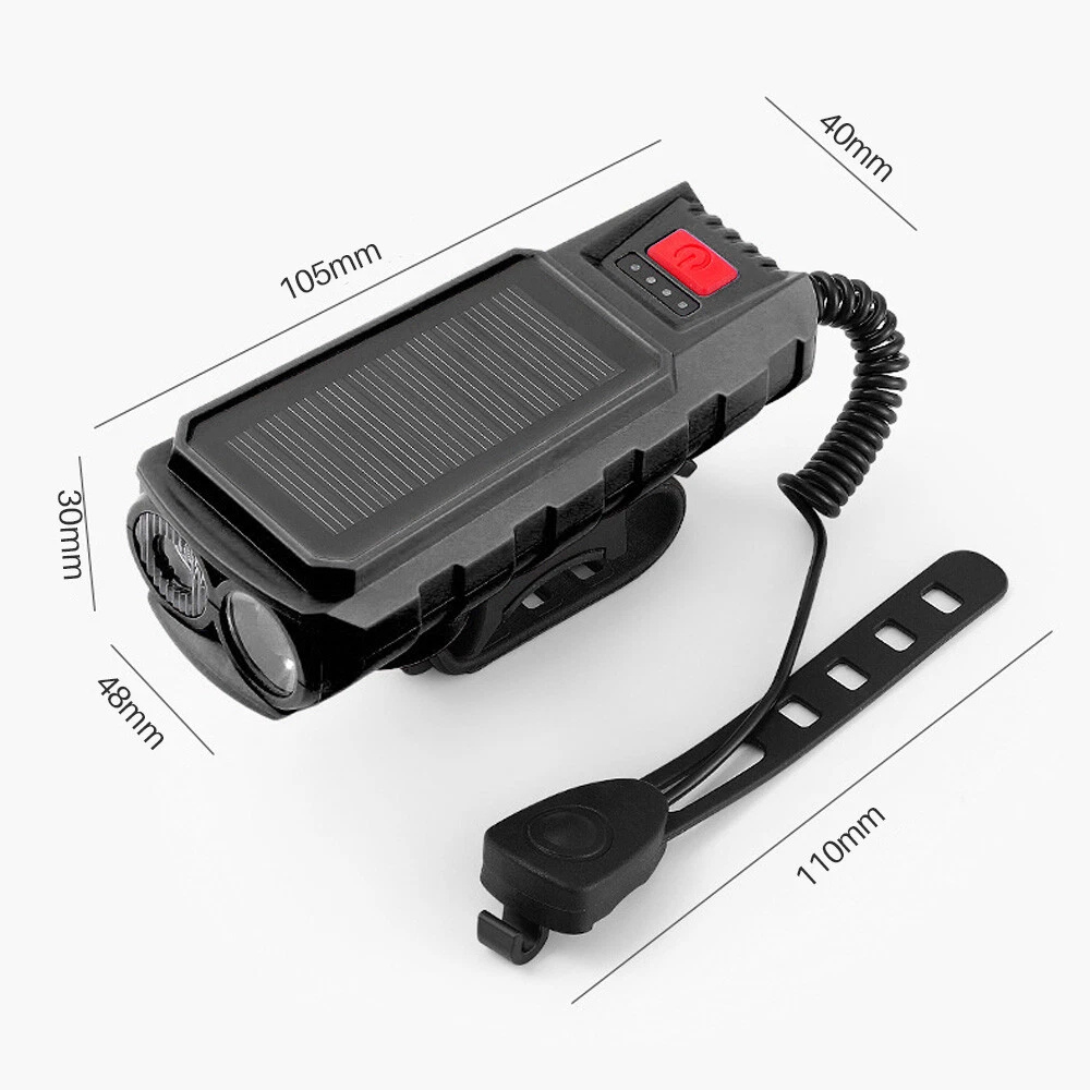 3 Watt Solar + USB Şarjlı Korna + Bisiklet Feneri